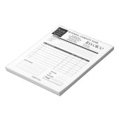 Custom Logo Small Business Invoice Sales Receipt N Notizblock (Rotiert)