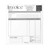Custom Logo Small Business Invoice Sales Receipt Notizblock (Vorderseite)