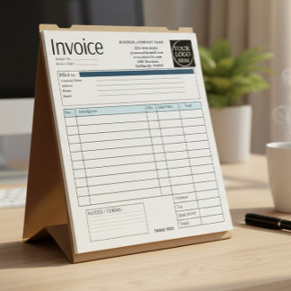 Custom Logo Small Business Invoice Sales Receipt O Notizblock