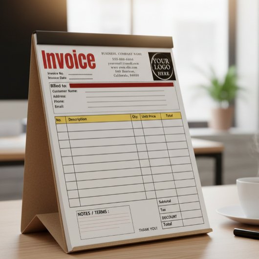 Custom Logo Small Business Invoice Sales Receipt O Notizblock