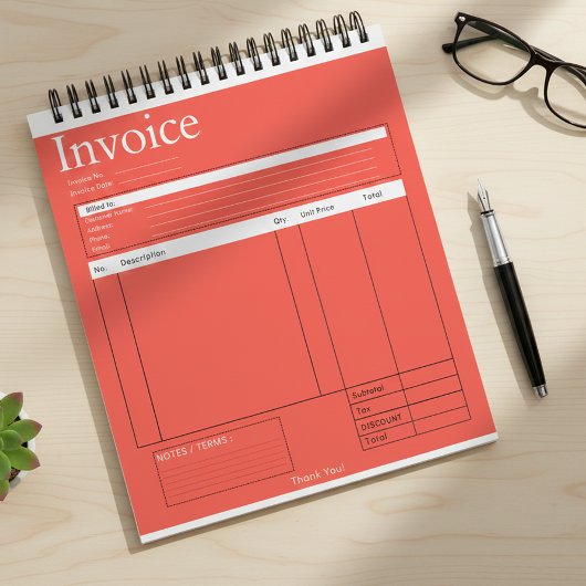 Custom Logo Small Business Invoice Sales Receipt R Notizblock