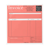 Custom Logo Small Business Invoice Sales Receipt R Notizblock (Vorderseite)