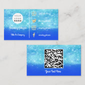 Custom Logo Social Gold QR Code Funkelnd Visitenkarte (Vorne/Hinten)