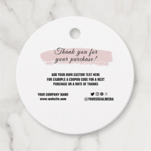 Custom Logo Social Media elegante Dankeschön Geschenkanhänger