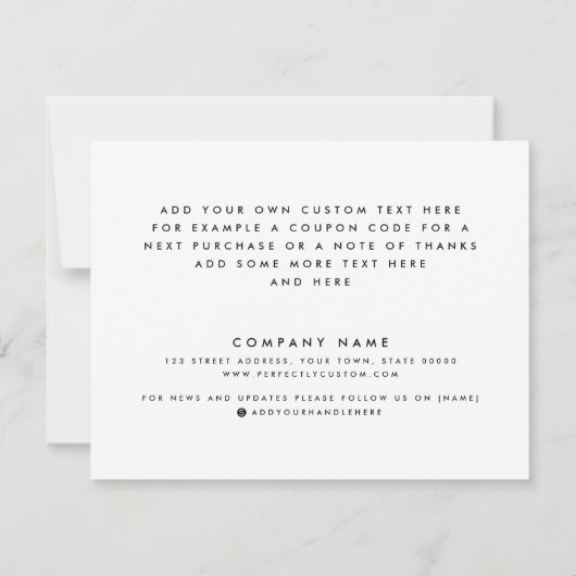 Custom Logo Social Media elegante Dankeschön Karte (Rückseite)