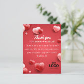 Custom Logo Social Media Flat Dankeschön Karte (Stehend Vorderseite)