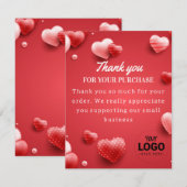 Custom Logo Social Media Flat Dankeschön Karte (Vorne/Hinten)