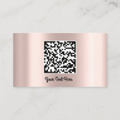 Custom Logo Social Media Gold QR Code Rose Gold Visitenkarte (Rückseite)