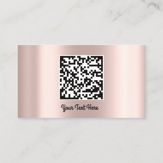 Custom Logo Social Media Gold QR Code Rose Gold Visitenkarte (Rückseite)