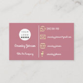 Custom Logo Social Media Gold QR Code Rose Visitenkarte (Vorderseite)