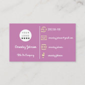 Custom Logo Social Media Gold QR Code Violet Visitenkarte (Vorderseite)