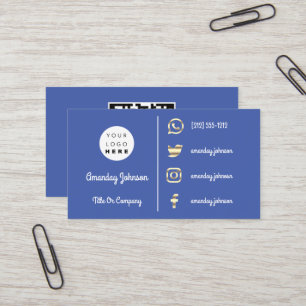 Custom Logo Social Media Gold QR Code Visitenkarte