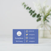 Custom Logo Social Media Gold QR Code Visitenkarte (Stehend Vorderseite)