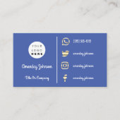 Custom Logo Social Media Gold QR Code Visitenkarte (Vorderseite)
