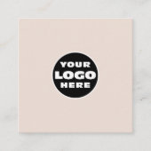 Custom Logo Social Media Icons QR Code Creme Quadratische Visitenkarte (Vorderseite)