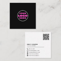 Custom Logo Social Media Icons QR Code schwarz
