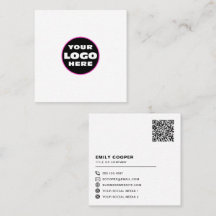 Custom Logo Social Media Icons QR Code Weiß
