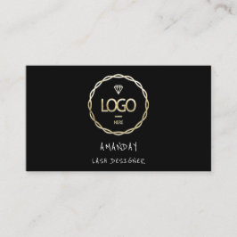 Custom Logo Social Media QR Code Gold Black Visitenkarte