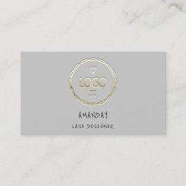 Custom Logo Social Media QR Code Gold Grau Visitenkarte