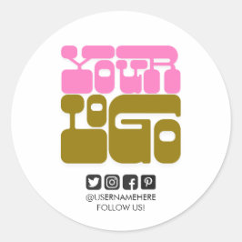 Custom Logo Social Media Round-Sticker - Unternehm Runder Aufkleber