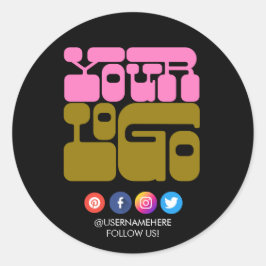 Custom Logo Social Media Round-Sticker - Unternehm Runder Aufkleber