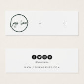 Custom logo social media stud earring display card (Vorne & Hinten)