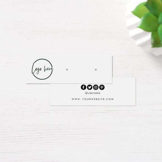 Custom logo social media stud earring display card (Schreibtisch)