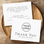 Custom Logo Social Media Unternehmen Dankeschön Ka Dankeskarte<br><div class="desc">Elegante Business Dankeschön Karte mit individuellem Logo oder anderem Bild auf der Vorderseite und individueller Text,  Firmenkontaktinformationen und Social Media Icons auf der Rückseite. Sie können die Hintergrundfarbe,  die Schriftart und die Schriftart-Farben mit dem Designwerkzeug ändern</div>