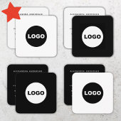 Custom Logo Social Media White Modern Minimalistis Quadratische Visitenkarte