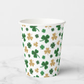 Custom Logo St. Patrick Kleeblatt Green Gold Pappbecher (Rückseite)