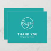 Custom Logo Teal Budget Thank You Card (Vorne/Hinten)