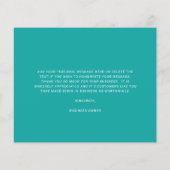 Custom Logo Teal Budget Thank You Card (Rückseite)