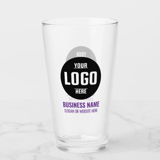 Custom Logo & Text 16oz Personalized Beer Glass Glas (Vorderseite)