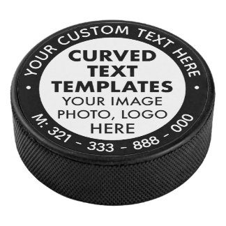 Custom Logo & Text Black Promotion Hockey Puck