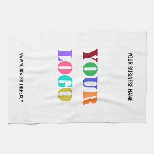 Custom Logo Text Business Kitchen Towel Template Geschirrtuch (Horizontal)