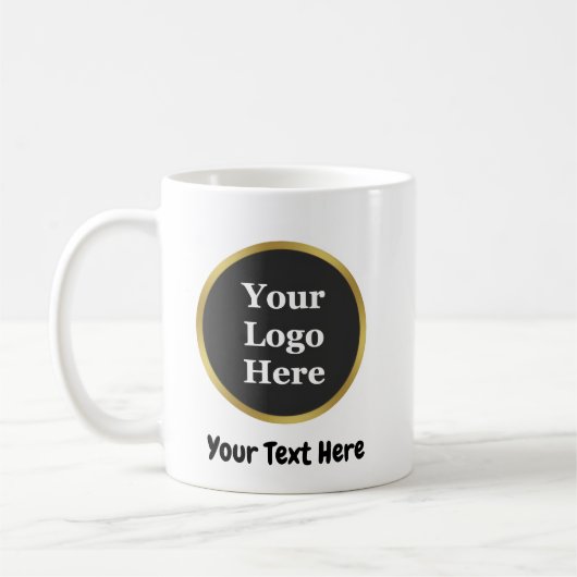 Custom Logo & Text Business Your Logo & Text Here Kaffeetasse (Links)