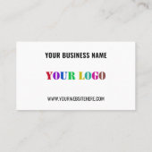 Custom Logo Text Promotional Business Card Example Visitenkarte (Rückseite)