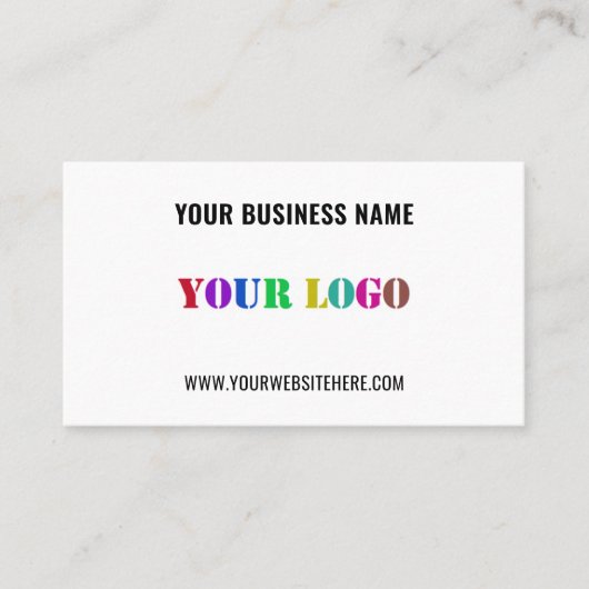 Custom Logo Text Promotional Business Card Example Visitenkarte (Vorderseite)