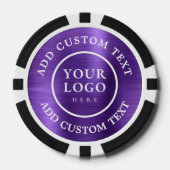 Custom Logo & Text Purple Business Casino Night Pokerchips (Vorderseite)