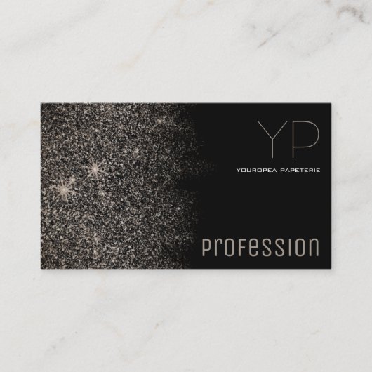 Custom Logo Trendy Platinum Silver Glitzer Elegant Visitenkarte (Vorderseite)