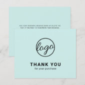 Custom Logo Turquoise Budget Thank You Card (Vorne/Hinten)
