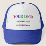 Custom Logo und Text Promotional Company Hat Truckerkappe<br><div class="desc">Custom Logo und Text Promotional Business Company Personalized Hat - Add Your Logo/Image , Business Slogan - Tagline , Website or Phone , E-mail / more - Resize and move or remove / add elements / text with customization tool - make your promotional company Hats! Choose Tour Text Colors /...</div>