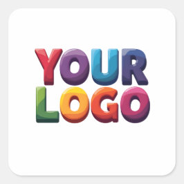 Custom Logo|Upload Your Logo | Business & Brand Quadratischer Aufkleber