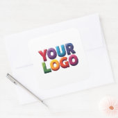 Custom Logo|Upload Your Logo | Business & Brand Quadratischer Aufkleber (Umschlag)