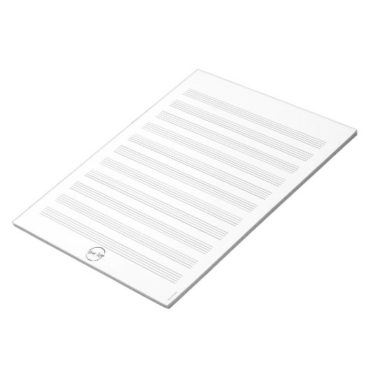 Custom Logo White Music Sheet Paper Notepad Notizblock (angewinkelt)