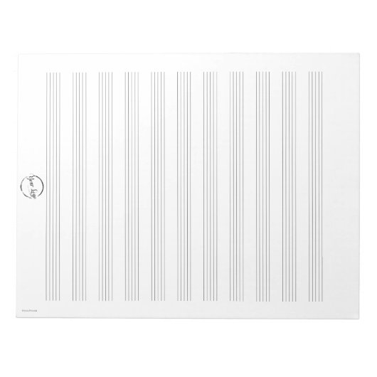Custom Logo White Music Sheet Paper Notepad Notizblock (Vorderseite)