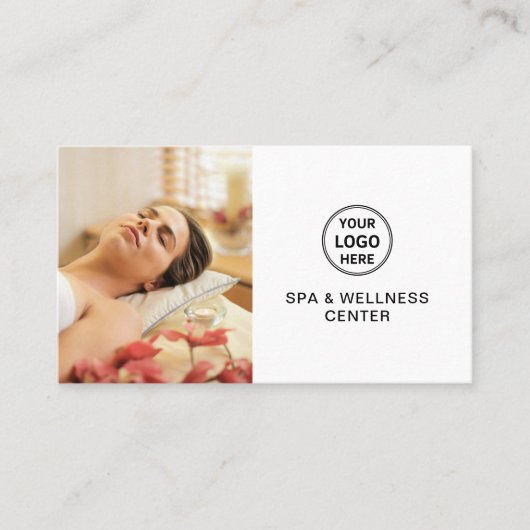 Custom Logo White Spa Wellness Center Professional Visitenkarte (Vorderseite)