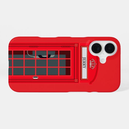 Custom London Red Phone Booth iPhone 16 Hülle (Rückseite (Horizontal))