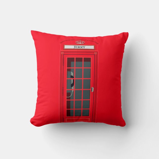 Custom London Red Phone Booth Kissen (Vorderseite)