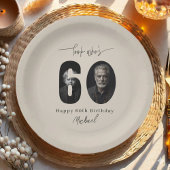 Custom Look Who’s 60 Birthday Photo Plate Pappteller